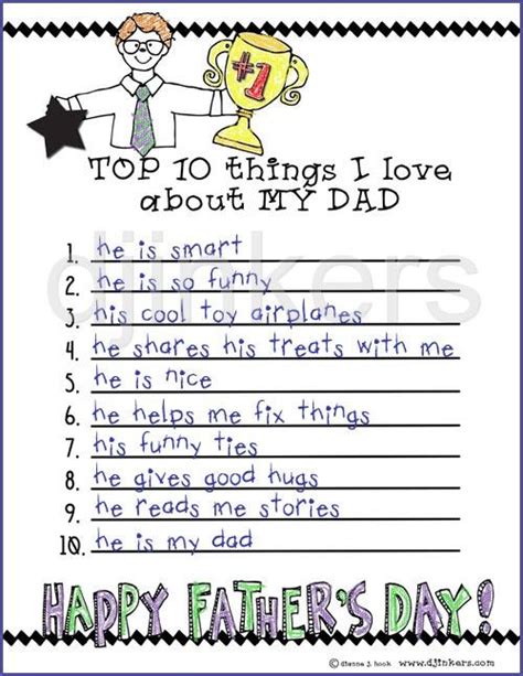Fathers Day Top 10 Reasons I Love 1 Dad Father Dad Fathers Day