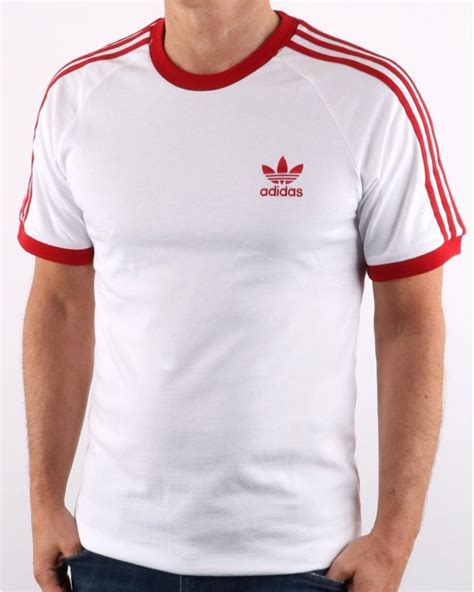 With many other categories in this collection as well that adidas is famous for. Adidas Originals 3 Stripes T Shirt, White, Red | 80s ...