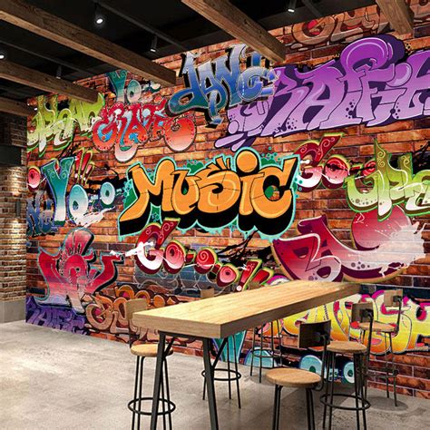 Custom Brick 3d Wall Mural Wallpaper Graffiti Art Bvm Home