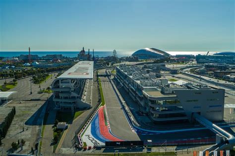 Sochi Russia October 2019 Sochi Autodrom Main Tribune And Race