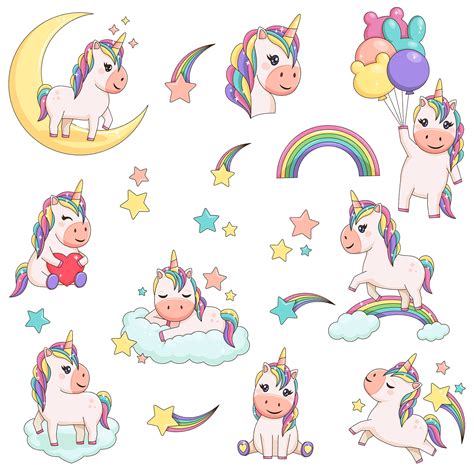 Buy Articlings 9 Unicorn Window Clings With Glitter Stars And Shooting