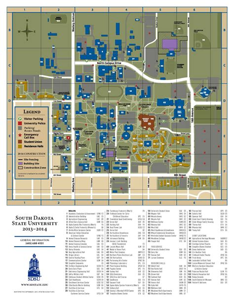 South Dakota State University Campus Map Map Of The World