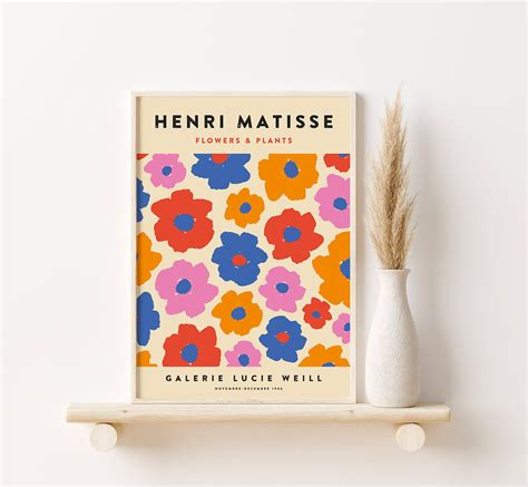 Matisse Flower Poster Minimal Wall Art Henri Matisse Print Etsy