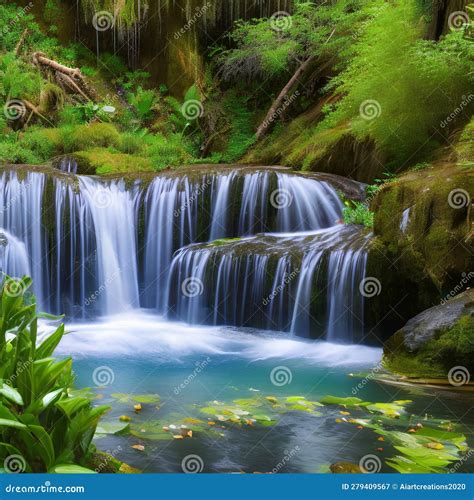 1619 Mystical Enchanted Waterfall A Mystical And Enchanting Background