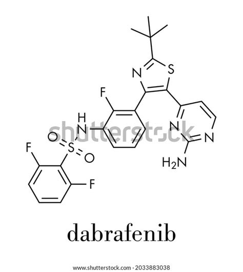 Dabrafenib Melanoma Cancer Drug Molecule Skeletal Stock Vector Royalty
