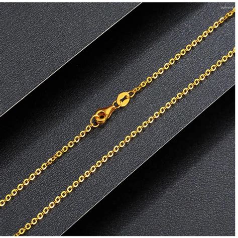 Chains Pure 999 24k Yellow Gold Chain Women Lucky 1mm O Link Necklace From Darkhaired 18072