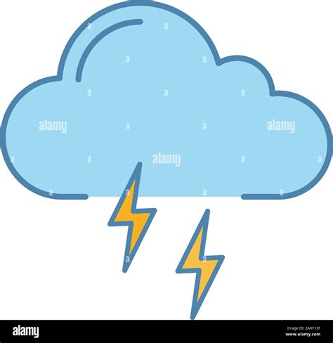 Thunderstorm Color Icon Thunder Storm Lightning Storm Stormy
