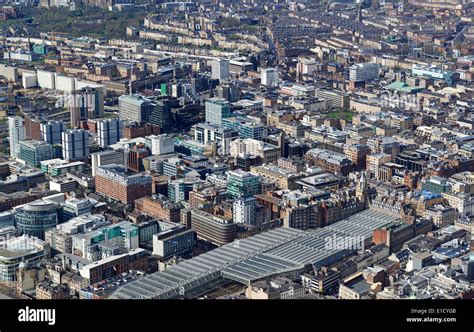 Glasgow City Centre From The Air Central Scotland Uk Looking Over