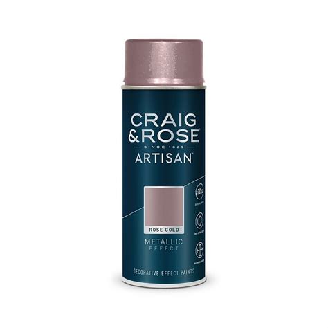 Craig And Rose Artisan Metallic Effect Spray Paint Paint Rose Gold 400ml Homebase
