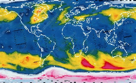 Satellite Map Of Global Ozone Stock Image E1000049 Science Photo