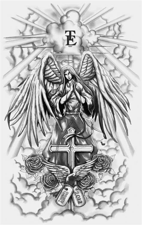 Image Result For Tattoo Outlines Guardian Angel Tattoo Designs