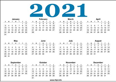 Apart from indicating the upcoming holidays and significant observances, it also helps us prioritise our meetings, important project submissions, dinner dates, anniversaries and much. Free Printable 2021 Calendars Horizontal Hipi Info - Easy ...