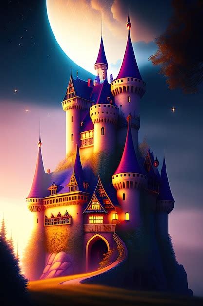 Premium Ai Image Fairy Tale Castle On A Cloud Magical Castle In The