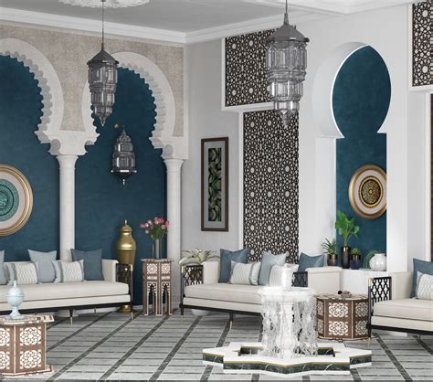 Andalusian Design Hall In Riyadh On Behance Moroccan Style Interior