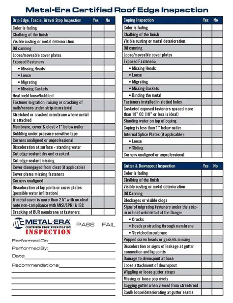 Printable Roof Inspection Form Template