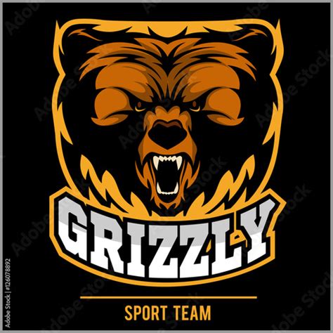 Grizzly Mascot Team Logo Design Stock Image And Royalty Free