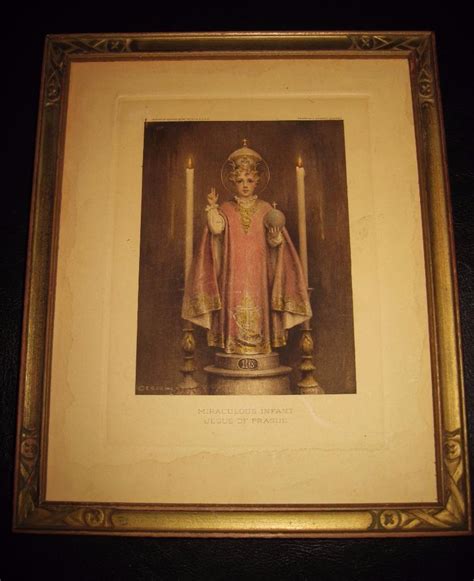 Vintage Miraculous Infant Jesus Of Prague Print~chambers~wood Deco