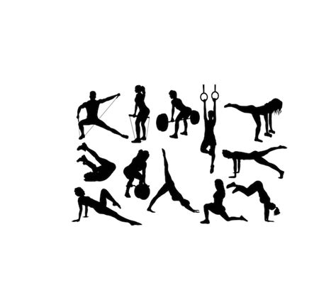 Premium Vector Fitness And Gym Activity Silhouettes Art Vector Design
