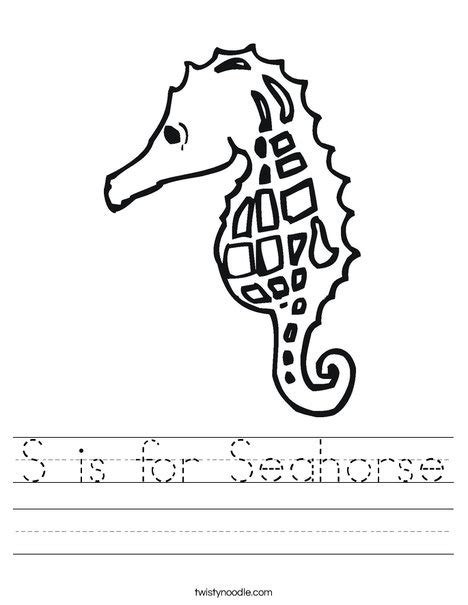 seahorse  pattern worksheet  images pattern worksheet