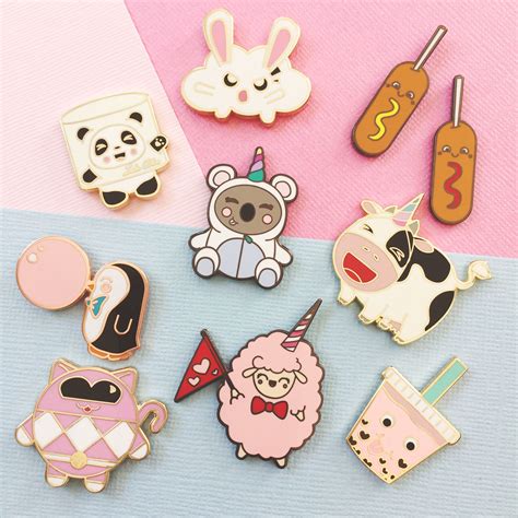 pc pink series icons kawaii pin badge acrylic badges on backpack decoration for handbag
