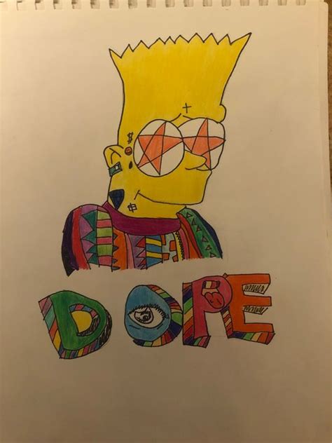 Dope Bart Trippy Drippy Hippy Drawings And Illustration