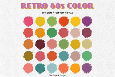 Retro 60s Procreate Color Palette Grafica Di Sinedigitaldesigns