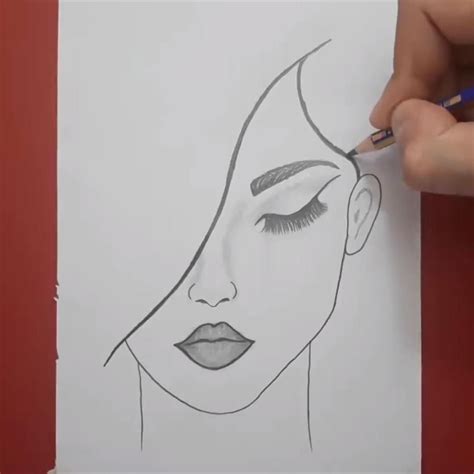 Easy Sketches Beautiful Girl Face Sketch Easy In 2021 Art Drawings