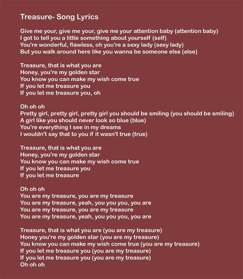 Bruno Mars Treasure Lyrics And Music Video Az Song Lyrics