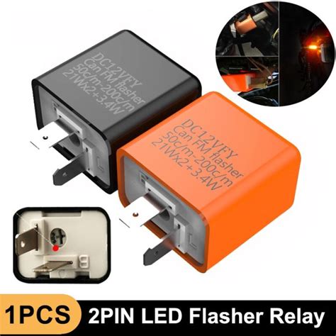 2 Pin LED Flasher Relay 12V Adjustable Frequency Of Turn Signals