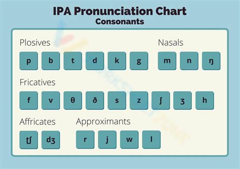 Ipa English Consonants Pronunciation Chart Worksheet