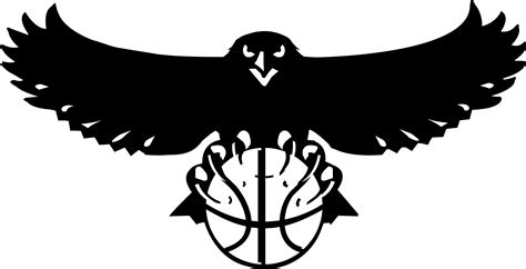 Download Transparent Atlanta Hawks Logo Black And Ahite Atlanta Hawks