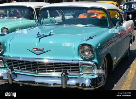 Light Blue Vintage Car Stock Photo Alamy