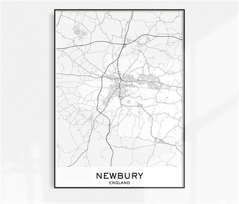 Newbury Map Print City Map Prints Newbury Map City Maps Uk Etsy