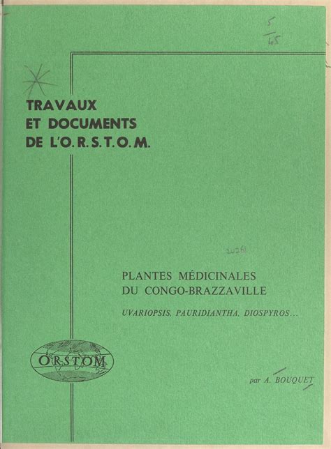 Plantes Médicinales Du Congo Brazzaville Armand Bouquet Librairie