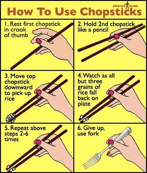 Infographics How To Use Chopsticks In Six Easy Steps