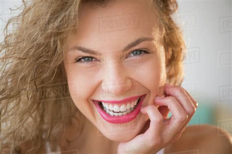 Portrait Of Attractive Young Woman Laughing Stock Photo Dissolve