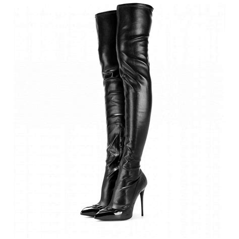 black thigh high heel boots sexy cat woman stiletto heel long boots fsjshoes