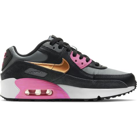 Nike Air Max 90 Girls Grade School Running Shoes Smoke Grey