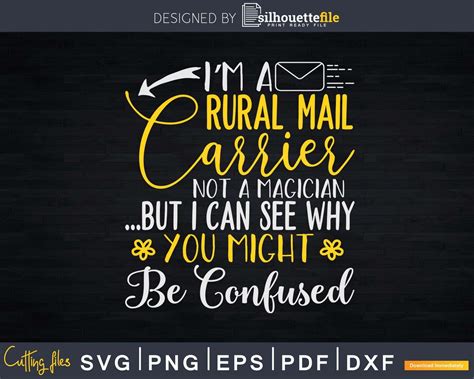 Funny Rural Mail Carrier Job Post Office Letter Svg Digital
