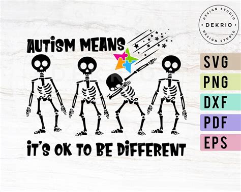 Autism Skeleton Puzzle Svg File Ok To Be Different Svg Png Etsy