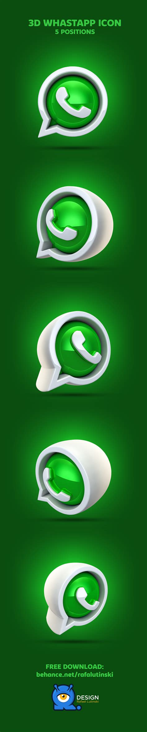 Flaticon, the largest database of free vector icons. 3D WhatsApp Icon - FREE DOWNLOAD on Behance
