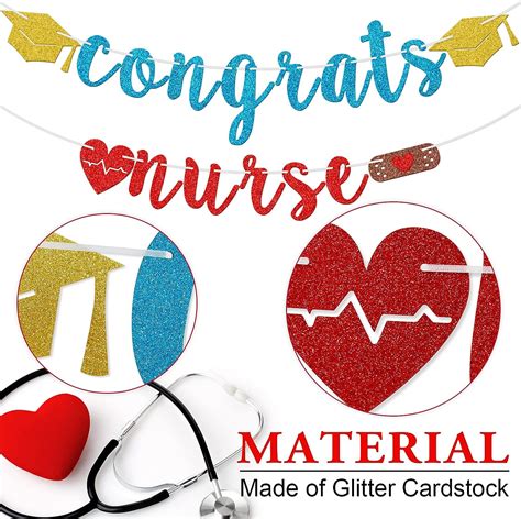 Glitter Congrats Nurse Banner 2023 Nurse Graduation India Ubuy