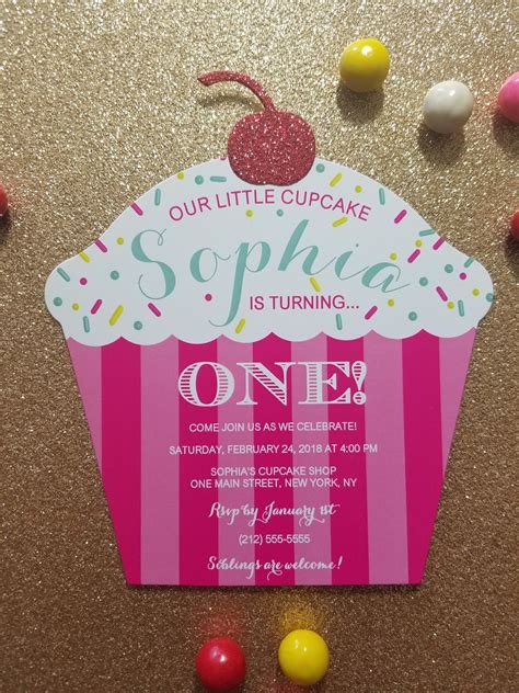 Cupcake Birthday Invitation Cupcake Invitation Cupcake Etsy Cupcake