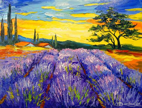 Lavender Field Painting By Olha Darchuk Jose Art Gallery