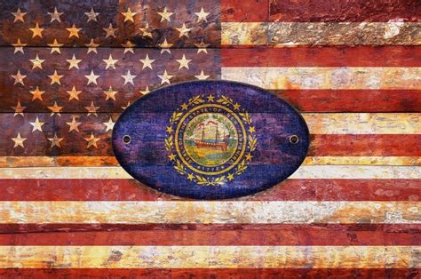 Usa And New Hampshire Flags Illustrations ~ Creative Market