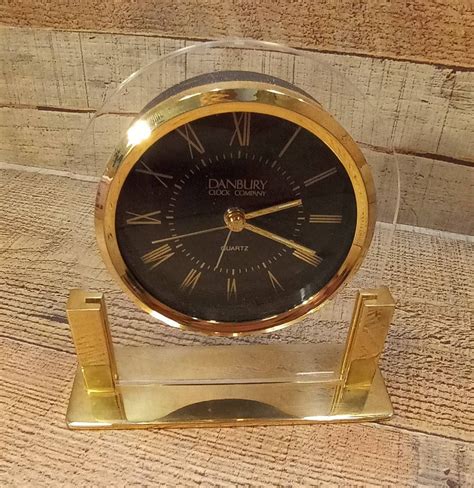 Vintage Danbury Clock Desk Glass Clock Quartz Small Clock Etsy