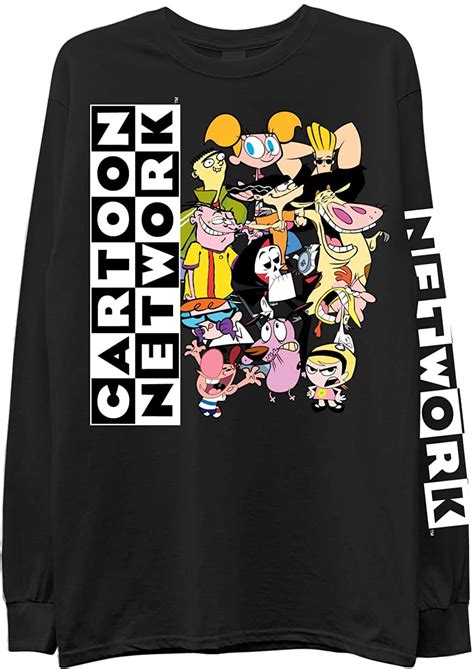 Cartoon Network Mens Throwback Shirt Jonny Bravo And Dexters Laboratory Long Sleeve T Shirt