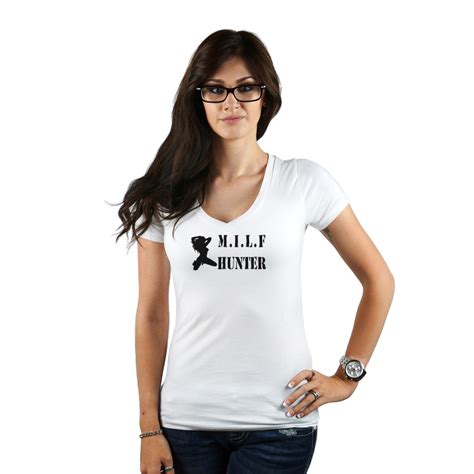 Funny Milf Hunter Sexy Cougar Silhouette Womens T Shirt