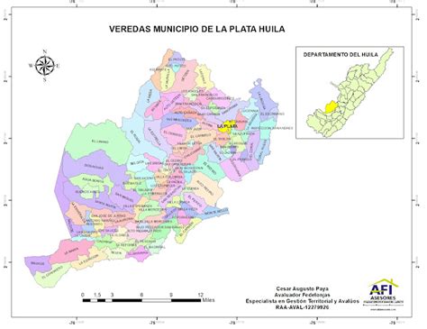 Mapa Veredas Municipio De La Plata Huila Huila Sig