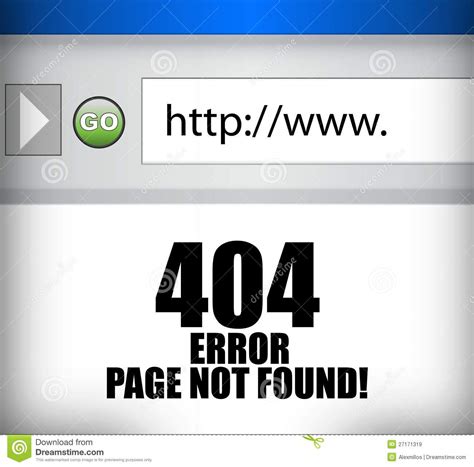 Error Page Not Found Browser Illustration Royalty Free
